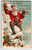 Santa Claus Christmas Postcard On Mountain Using Telescope Village Below 1910