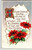 Christmas Postcard Poinsettia Flower Leaves Embossed Greetings BB London 1912