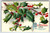 Christmas Postcard Embossed Holly Leaves Vintage Holiday Greetings 1910