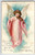 Easter Postcard Ellen Clapsaddle Pink Dress Angel Plays Violin 1911 Vintage