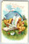 Easter Postcard Tuck Baby Chicks Under Umbrella Read Book Fantasy Germany