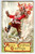 Santa Claus Christmas Postcard Saint Nick On Sled Slides Down Hill Toys Embossed