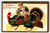 Thanksgiving Postcard Women Rides On Giant Turkey Vintage Embossed Fantasy