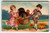 Thanksgiving Postcard Victorian Children Carry Basket With Turkey Pumpkin 1911
