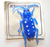 Cricket Fashion Brooch Vintage UNUSED Japan Retro Plastic Bug Pin On Header Blue
