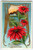 Merry Christmas Postcard Cottage Poinsettias Embossed Series 224-6 Vintage