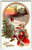 Santa Claus Christmas Postcard Saint Nick X-mas Tree Toys Country Cottage 1909