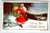 Santa Claus Christmas Postcard Saint Nick Walking In Snow With X-mas Tree Toys