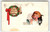 Christmas Greetings Postcard Child Blows Horn Black White Cat Winsch Back 1915