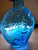 Abraham Lincoln Blue Translucent Glass Bottle With Malice Toward None Vintage