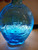 Abraham Lincoln Blue Translucent Glass Bottle With Malice Toward None Vintage