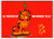 Garfield Cat Christmas Party Postcard All Puckered Up Kiss Jim Davis 1978 Tabby