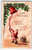 Santa Claus Christmas Postcard Saint Nick Rings Giant Bell Sack Of Toys Embossed