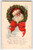 Santa Claus Christmas Postcard Saint Nick Inside Wreath Vintage Series 511