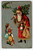 Santa Claus Christmas Postcard Old World Long Robe Tree Children Germany 5007
