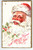 Santa Claus Postcard Christmas Greetings Jolly Face Embossed Hole Punch Vintage