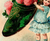 New Year Postcard Girl holds Giant Shoe Clock With Flowers 1910 EAS Germany