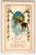 Happy New Year Postcard Deer Poinsettia Leaves Embossed JP 1917 Vintage Greeting