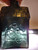 Christmas Greetings Of The Season Green Translucent Glass Bottle Cabin Shape FNB