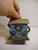 Country Christmas Ceramic Covered Candle Dressed Birds Cabin Shaped Unused