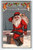 Santa Claus Christmas Postcard Saint Nick On Chimney Top Snow Flakes 1910 Emboss