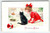 Christmas Postcard Child Girl With Black Cat Turtle Toy Stecher 338 F Embossed