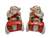 Santa Drives Automobile Car Christmas Ceramic Candle Holders Commodore Japan