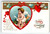 Antique Embossed Postcard Love Greetings Cupid Arrows Hearts Valentine 1910