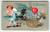 Antique Embossed Postcard To My Valentine Cupid Pulls Heart Flower Cart 1908