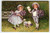 Antique Embossed Postcard Too My Valentine Children Dog Flowers 1912 Vintage