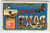 Greetings From West Texas Large Big Letter Postcard Linen Curt Teich Unused