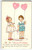 Valentine Postcard Children Heart Balloons MEP Stecher 821 Vintage Embossed