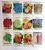 Vintage 1950's Flower Seed Packs EMPTY Lot 12 Portulaca Marigold Ageratum Daisy