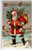 Santa Claus Christmas Postcard Saint Nick With Tree Toy Drum Flag Church 1909