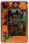 Halloween Postcard Fantasy Witch Owl Green Cat Bat JOL Candle Children Series 4