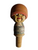 Hat Flipping Bottle Stopper Wood Carved Big Eyed Puppet Barware Stiff Movement