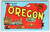 Greetings From Oregon Railroad Train Pig Fish Cow Logs Postcard Map Linen Kropp