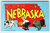 Greetings From Nebraska Pig Corn Farmer Turkey Horse Postcard Map Linen Kropp