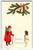 Santa Claus Christmas Postcard German Text Tree Girl Cane Embossed Series 4528