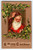 Santa Claus Christmas Postcard Scratches His Head Brown Hat Embossed Germany