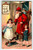 Santa Claus Christmas Postcard Gel Coat EAS Germany Children Gold Trim Cane 1911