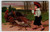 Thanksgiving Postcard Wild Turkeys Child PFB Germany Vintage Serie 8429 Embossed