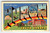 Greetings From Huron South Dakota Large Letter Postcard Linen Curt Teich Vintage