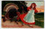 Thanksgiving Postcard Wild Turkey Girl PFB Germany Vintage Series 8429 Embossed