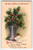 Christmas Postcard Holly Flowers Plant In Vase Wolf Series 26 Vintage Greetings
