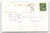 Christmas Postcard Country Cabin Snow Covered 1910 Santa Claus Decals On Front