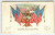 Christmas Postcard Patriotic US Flags Church Building Vintage 1920 Antique
