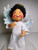 Annalee 7.5" Black Hair Winged Angel With Halo 1993 Felt Poseable Doll Christmas