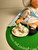 Annalee Society Logo Kid In Hat With Tea Serving Set Felt Posable 1997-1998