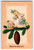 Christmas Postcard Lovely Embossed Pinecone Women Sits On Branch Alfred Holzman